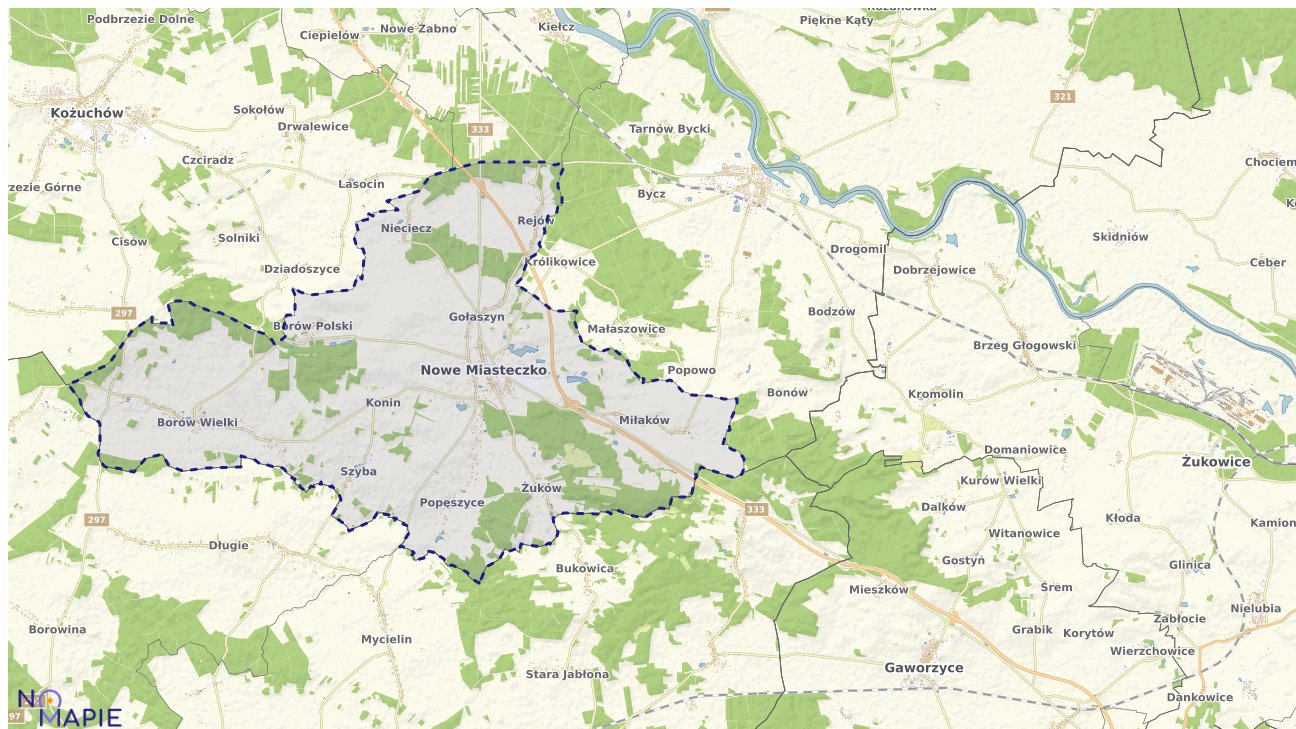 Mapa wyborów do sejmu Nowe Miasteczko